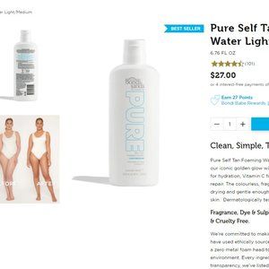 3 bottles of BONDI SANDS light medium PURE self tan foaming water